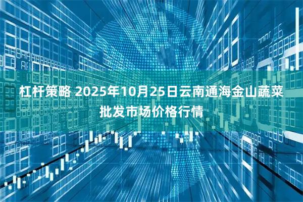 杠杆策略 2025年10月25日云南通海金山蔬菜批发市场价格行情